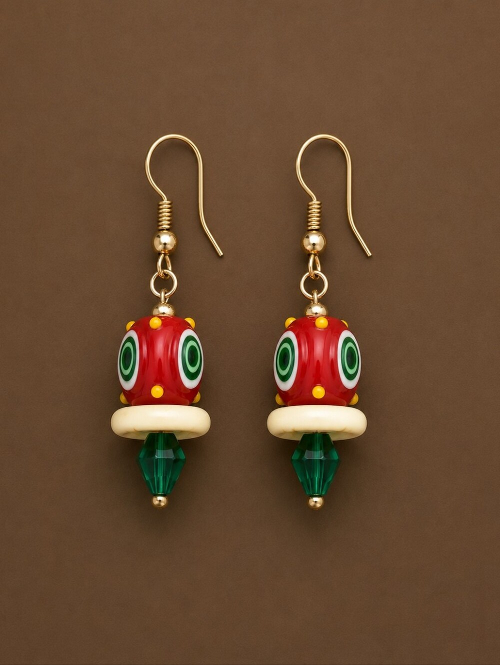 HANDMADE Space Age Nebula Lampwork Beaded Dangle Hook Earrings